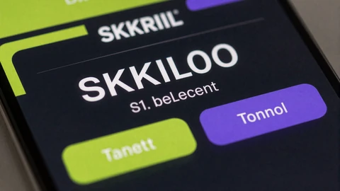 Skrill E-Wallet-Interface auf dunklem Bildschirm mit Lime-Akzenten bei Golisimo Casino